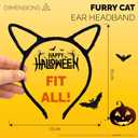 3 x Halloween Cat Ears Headband  Halloween Black Cat Ear Headband for Cosplay, Fancy Dress, Masquerade & Party Costumes - Black Cat Headbands