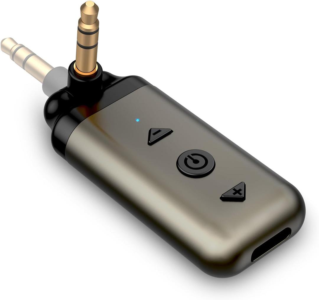 Air88 Bluetooth Aux Adapter for Car, Aux Bluetooth 5.3 Receiver with Swivel 3.5mm Audio Jack for Home Stereo Speaker, Volume and Track Control, Handsfree Call, CD Sound, Metal Case