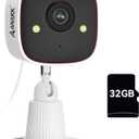 3MP 2K WiFi Indoor/Outdoor Security Camera with SD Card, Night Vision, Motion Detection, 24/7 Recording & 2-Way Audio - Ideal for Baby, Home, Pet Surveillance