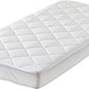 Kingnex Twin XL Mattress Topper for Extra Long Twin Bed Dorm Room Size Fluffy Matress Cover Quilted Fitted Mattress Pad with Deep Pocket (White)