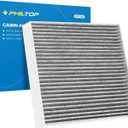 PHILTOP Cabin Air Filter, Replacement for Sonata 2006-2010, Santa Fe 2007-2009, Optima 2006-2010, Azera 2006-2008, Premium ACF059(CF10381) Cabin Filter with Activated Carbon, Filter Up Dust Pollen