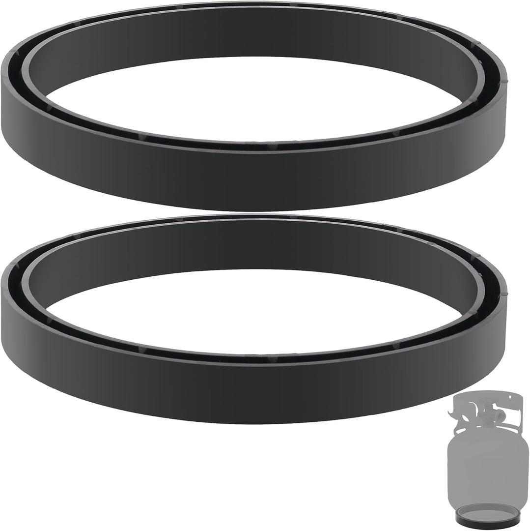 Ring Base for Propane Tank, Protective Tank Protective Spacer Base for 20-40 Lb (5-10 Gallons) Propane Cylinders Compatible with Wireless Propane Gauges, Black 2 Pcs