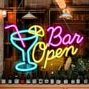 Bar Open Neon Sign, 16.5"X 10.6" Dimmable Bar Open Signs for Business with ON/OFF Switch, Powered by USB LED Light Up Sign for Home Man Cave Club Party Gift