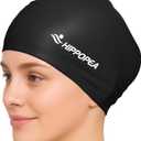 Extra Large Silicone Swim Cap for Long Hair, Dreadlocks, Braids, Weaves, Extensions, Curly Afro, 3D Ergonomic Anti Slip Swimming Cap for Women Men Boy Girl, Medium