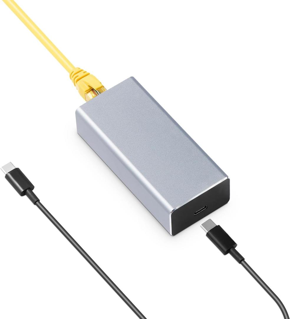 MokerLink Gigabit PoE to Type-C Converter, Output USB C 5V/3A or 9V/2.22A with 1000M Ethernet, IEEE802.3af/at 10/100/1000Mbps PoE in, PD Charging and Wired Network for Tablet/Smart Phone/Laptop