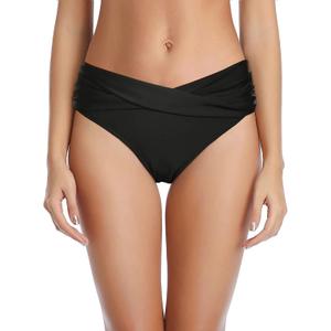Tempt Me Women Twist Bikini Bottom Moderate High Cut Bathing Suit Bottoms Ruched Swimsuit Bottom Size XL