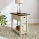 Signature Design by Ashley Bolanburg Narrow End Table, Charging Station, 14" W x 24.13" D x 24.13" H