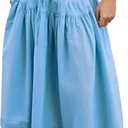 Women Summer Boho Maxi Skirt Tie Front Flowy Hollow Eyelet High Waist Long Skirts Fashion Clothes 2026, Small