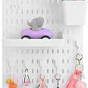 Desk Pegboard Combination Kit,Desk Organizer for Home Office,Plastic Peg Board with 7 Accessories Hooks Shelf Baskets, 16.5" x 11.8"