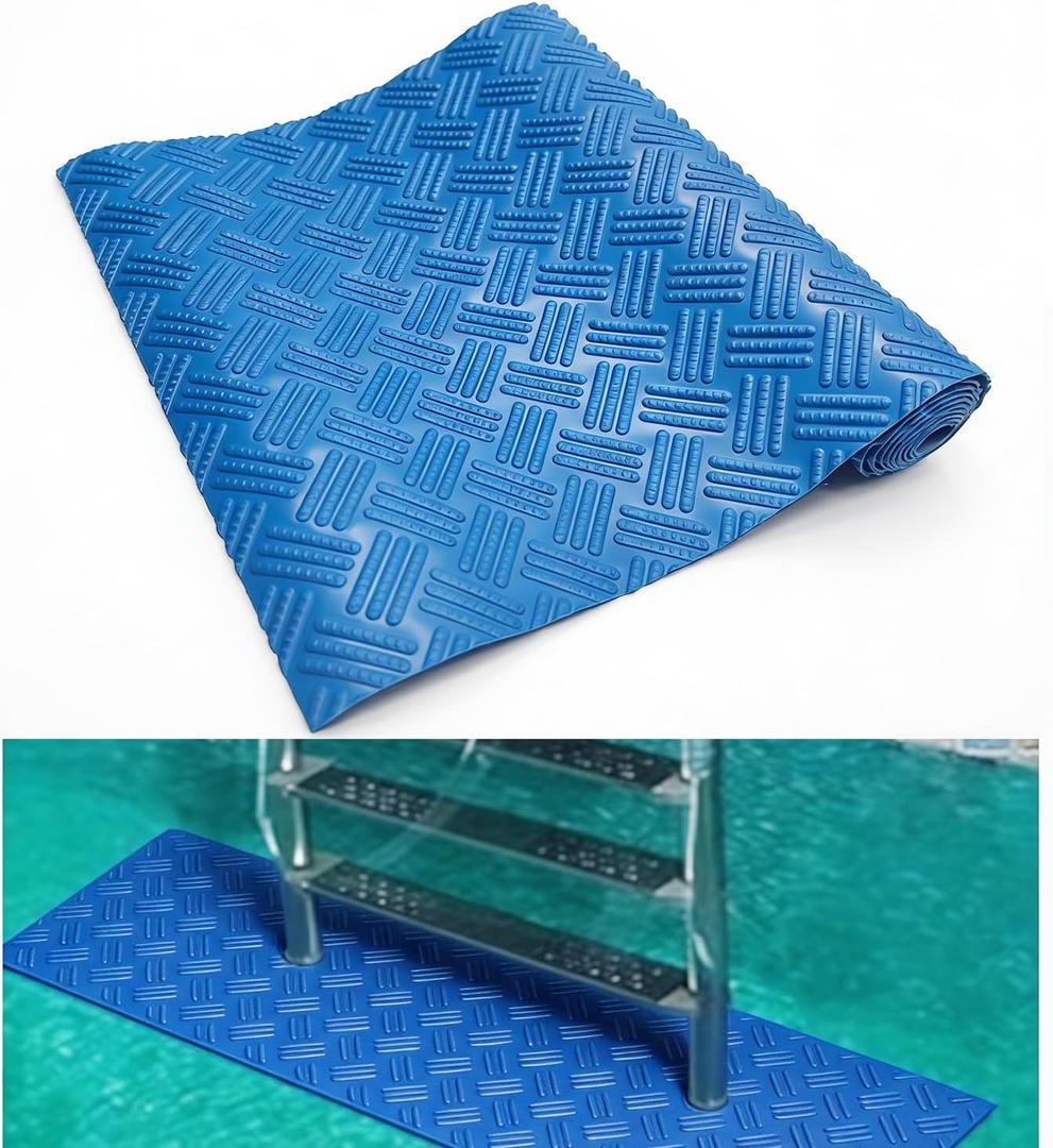 3 x Blue Wave Swimming Pool Ladder Pad - Non-Slip Designed for Above Ground Pool Liner Protection - Step Mat (36 * 9 Inch)