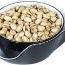 Pistachio Bowl, Snack Serving Dish, Double Dish Nut Bowl with Nut Seeds Shell Storage, Pistachios, Peanuts, Cherries, Popcorn, Edamame, Fruits, Snacks, and Candy Serving Bowl, Black & White