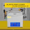 VEVOR 15L Ultrasonic Cleaner with Digital Timer&Heater Professional Ultrasonic Cleaner 40kHz Advanced Ultrasonic Cleaner 110V for Wrench Screwdriver Repairing Tools Industrial Parts Mental Cleaning
