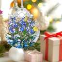 5 x Christmas Ornaments: Stained Glass-Style July Birth Flower Ornament  Christmas Tree Decorations, Holiday Party Gifts, Mother's Day & Birthday Gifts for Women, Mom & Grandma | Birth Flower Gift (November)