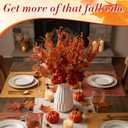 6 Pcs 19.6" Artificial Thanksgiving Pumpkin Picks Autumn Harvest Floral Pumpkin Stems Fall Table Centerpieces for Thanksgiving Wedding Home Table Vase Decor(Eucalyptus)