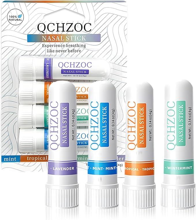 Nasal Stick (4 Pack)-Refreshing Vapors, Better Breathing Natural Focus, Cool Refreshing Sensation, Menthol Inhaler (Mint, Tropical, Wintermint, Lavender) 1