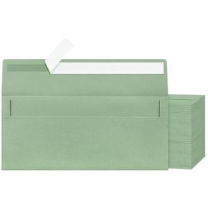 Mulbozy 200 Pcs #10 Business Envelopes, Self Seal Standard Envelopes, Windowless Business Mailing Envelopes for Office Checks Letters Invoices Statements Wedding, Size 4-1/8 x 9-1/2 inch (Sage Green)