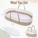 Changing Baskets Set,Moses Basket with Pad and Diaper Caddy,Set of 2 Baskets,Portable Cotton Rope Woven Basket,Replaceable Pad,Gifts for Newborn 28.7" x 15.7" x 7.8"Brown