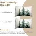 Christma Pine Trees Snowflake Pillow Covers 20x12 Inch Set of 2 Xmas Tree Cotton Linen Lumbar Decorative Rectangle Throw Pillow Case Winter Holiday Cushion Covers for Bedroom Sofa Living Room Chair