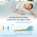 Cozy Bliss Cooling Blanket for Hot Sleepers Queen Size, Q-Max 0.45 Cooling Comfort, Cold Blankets for Night Sweats Sleeping, Ultra-Cool Lightweight Breathable Summer Blanket for Bed, Cool Blue