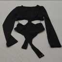 Forever 21 womens Knotted Cutout Bodysuit, L