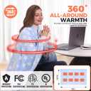 KSFJZF Heated Blanket, Cordless Portable Heated Throw Blanket, Battery Operated Heating Blanket with Rechargeable 20000mAh Power Bank, 59" x 35.5" Electric Heated Shawl, 3 Fast-Heating Levels (Blue)