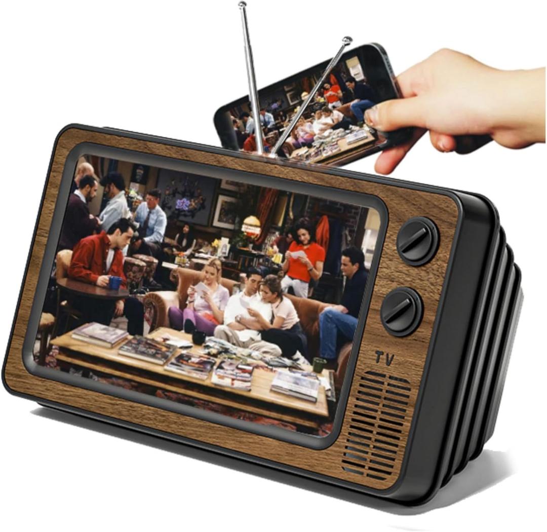 12" Screen Magnifier for Cell Phone, 3D HD Phone Screen Magnifier for Movies, Videos and Games, Retro TV Phone Magnifier for All Smartphones