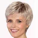 Short Brown Bob Wigs Human Hair with Bangs for White Women Glueless Real Hair Wig Layered Chin Length for Daily and Party Use (Blonde with Dark Roots,4 Inch)