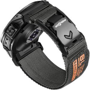 Bandletic Compatible with Garmin Instinct Watch Bands - 22mm Quick Fit Rugged Strap with Magnetic Fidlock V-Buckle for Fenix 8 47mm/7 6 Pro/5/5 Plus/Forerunner 965/945/Approach S62/S60/Quatix 7 (Dark Gray)