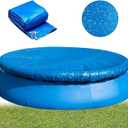 Round Pool Cover, Solar Covers for Easy Set and Frame Pools, Dust Pool Cover Protector with Drawstring Design for Above Ground Pools and Inflatable Swimming Pools, Hot Tub Dustproof Cover (8 Ft)