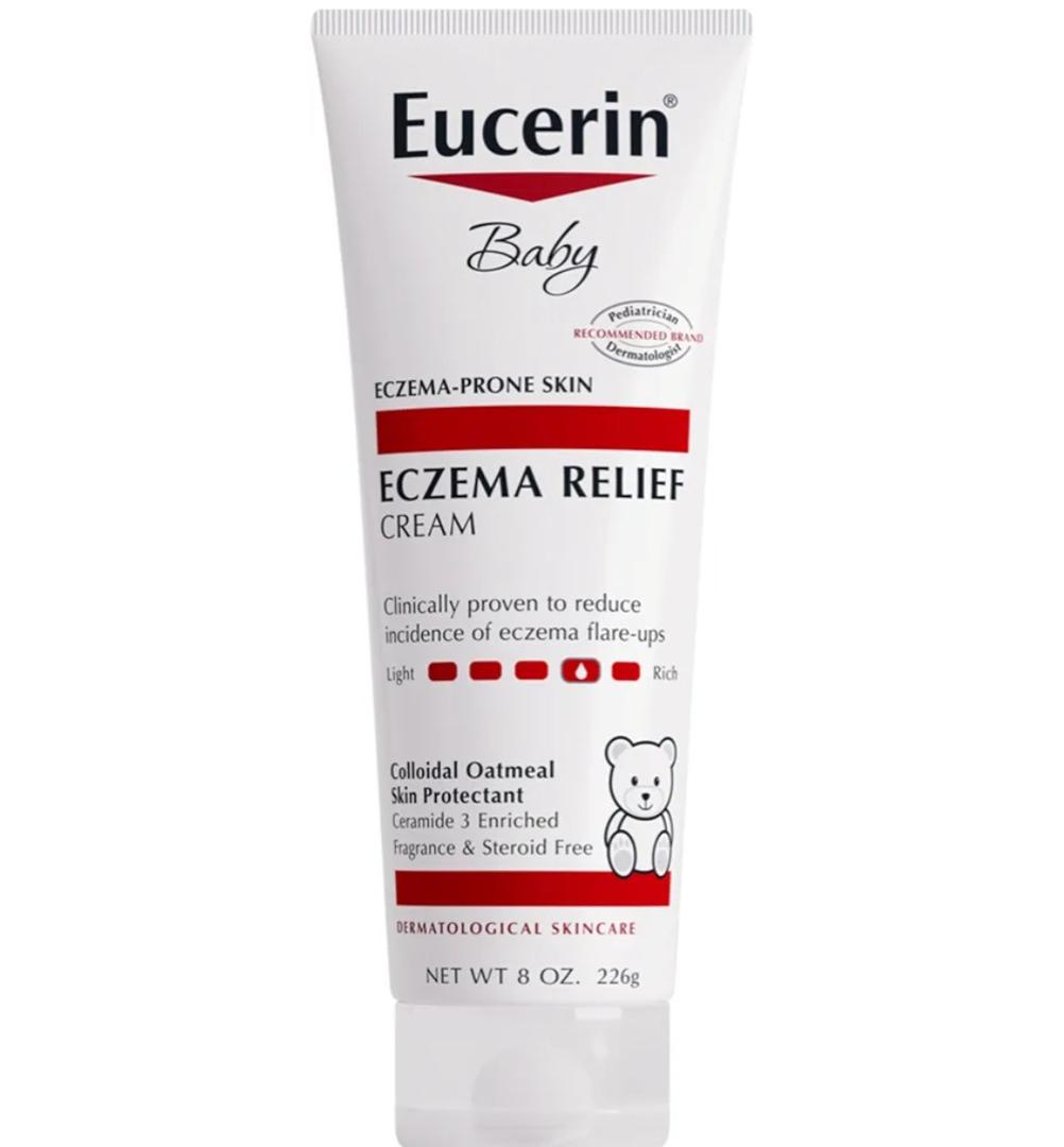 Eucerin Baby Eczema Relief Body Cream, Fragrance Free Baby Eczema Cream with Colloidal Oatmeal, Ceramide-3 and Licorice Root Extract, 8 Oz Tube