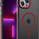 DEERLAMN Strong Magnetic Case for iPhone 13 Pro 6.1-Inch,[Compatible with Magsafe][Military Grade Drop Protection] Translucent Matte Shockproof Protective Phone Cover-Frosted Red