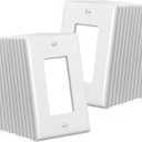 CML Mid-Size Decorator Wall Plates, 20 Pack Electrical Outlet Receptacle Covers, 1-Gang Switch Plates, Midway Size 3.18 x 5, Impact Resistant, Gloss Finish, White