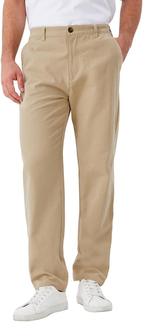 TTZ Men’s Tall Chino Pants 30x36 Inseam 100% Cotton Casual Work Pants for Tall Men Khaki