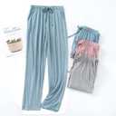 Soft Women's Modal-Cotton Pajama Pants with Pockets & Drawstring - Lounge Pants for Sleeping (Black/Blue/Pink/Gray) (Blue, XL)