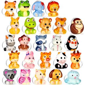 Party Favors for Kids 24PCS - Animal Squishy Keychain Slow Rising Stress Relief Toy, Easter Basket Stuffers Classroom Prizes, Treasure Chest Gifts for Boys Girls Birthday
