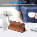 Compatible with Motorola Moto G Power 2022/MotoG Play 2023/G Pure 2021 Wallet Case for Wrist Strap Lanyard Leather Flip Zipper Purse Phone Cover for XT2165DL XT2163DL XT2165-5 XT2271-5 Brown