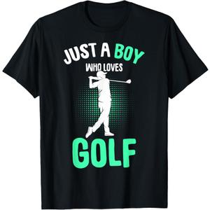 Just a Boy who Loves Golf Club Golfer Golfing Kids Boys T-Shirt Small