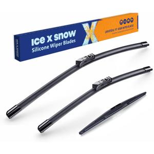 ICEXSNOW Silicone Windshield Wiper Blades Replacement for 2019 2020 2021 2022 2023 2024 Subaru Forester (Pack of 3) Automotive Replacement Windshield Wiper Blades, 26"+17"+14"(B)