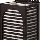 Laundry Hamper, 22.5 Gallon (85L) Bamboo Wood Clothes Laundry Basket with Lid and Handles, Removable Liner (Brown, Large)
