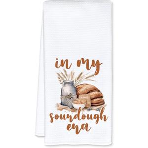 3 x Sourdough Baking Kitchen Towels, Gifts for Sourdough Bread Bakers Dish Tea Towels, Baking Lovers Gifts Decorative Hand Towel for Kitchen Bakery, 16x24 Inch