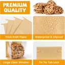 50 Pack Cookie Packaging Bags, 3.9x3.1x8.2 Inches Small Bakery Bags with Window Tin Tie Tab Lock Resealable Paper Treat Bag for Baked Goods Gift Giving and Bake Sale | Thick Material, Grease Resistant, Self Standing