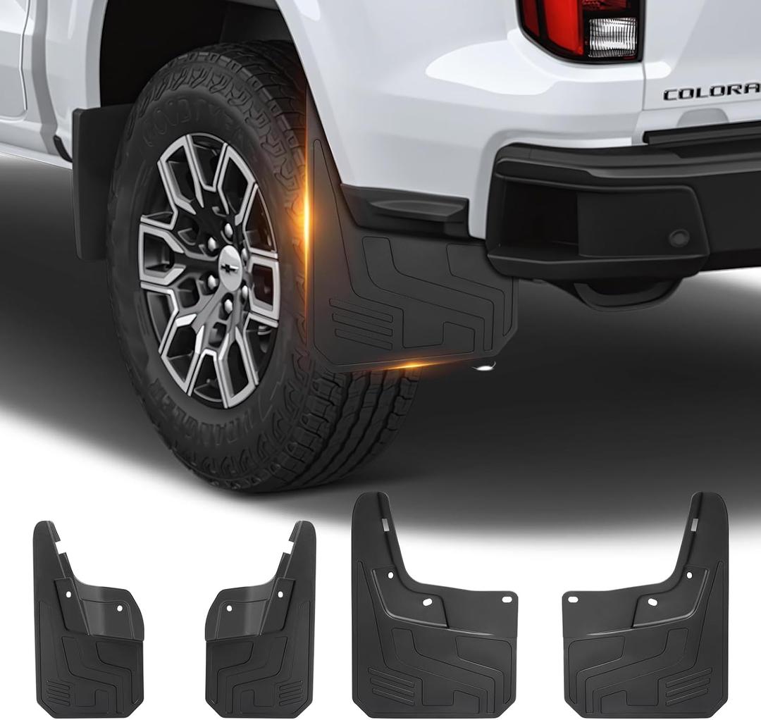 Sunsdrew Mud Flaps for Chevrolet Colorado Z71/WT/LT 2023-2026, 4PCS All Weather No-Drill Splash Guards Chevy Colorado AccessoriesNOT for ZR2/Trail Boss/GMC Canyon/Models with Fender Flares