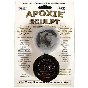 Aves Apoxie Sculpt - 2 Part Modeling Compound (A & B) - 1/4 Pound, Apoxie Sculpt for Sculpting, Modeling, Filling, Repairing, Simple to Use and Durable Self-Hardening Modeling Compound - Black