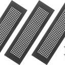 PATIKIL 14 x 3 Inch Door Air Vent Cover, 3 Pcs Aluminum Grille Ventilation Cover Louvered Diamond Hole with Mounting Screws for Cabinet Wardrobe Ceiling Door, Black