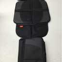 Carseat Protector with Thickest Padding, 2 Pack Auto Seat Pad from Waterproof & Stain Resistant for Child Baby , Kick Mat Material for Leather and Fabric Seat (Black)