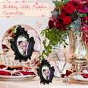 Maitys 15 Pcs Mini Picture Vintage Frames with Stands Tiny Antique Photo Baroque Ornate Resin Oval Frame Table Top Display Home Wedding Decor (Black)
