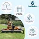 Elevated Dog Bed - 36x29.75-Inch Portable Pet Bed with Non-Slip Feet - Indoor/Outdoor Dog Cot or Puppy Mattress for Pets up to 80lbs by PETMAKER (Gray)