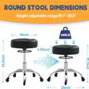 Rolling Stool Heavy Duty 400lb: Super Soft Seat Cushion,360 Swive,Height Adjustability,No Squeaky Noises,No Tip Over, New Upgraded Salon stool Chair, for Tattoo Facial Massage Spa Medical (Black)