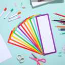 Janlaugh 12 Pcs Large Magnetic Dry Erase Labels for Classroom, 12 x 4 Inch Rectangle Magnetic Name Plates Label Flexible Magnet Stickers for Whiteboards Refrigerator(White Background+Border,Style 2)