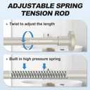 CorkLatta Brushed Nickel Shower Curtain Rod 31 to 68 Inch,1 Inch Diameter Adjustable Spring Tension Stainless Steel Telescoping Rod,Easy Install,No Rust